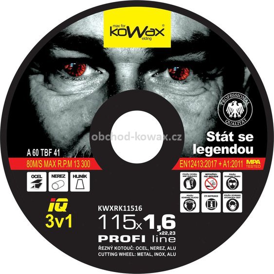 Řezný kotouč Kowax IQ 3v1 115 x 1,6 x 22,2 (Ocel, Nerez, Hliník).jpg