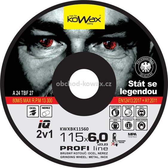 Řezný kotouč Kowax IQ+ 2v1 115 x 6,0 x 22,2 (Ocel,Nerez).jpg