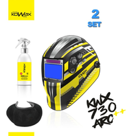 SET 2 Samostmívací svařovací kukla KWX730ARC++ 1/1/1/1 KOWAX + Nanoclean 200ml + kožený chránič krku KOWAX