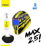 SET 2 Samostmívací svařovací kukla KWX730MAX 2,5! 1/1/1/2 KOWAX + NanocClean 200ml + kožený chránič krku KOWAX