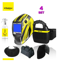 SET 4 Filtračně ventilační jednotka Speed ​​Air ARC++ + svářecí kukla KWX820ARC++ a NanoClean 200ml + kožený chránič krku + ochrana hlavy + taška KOWAX